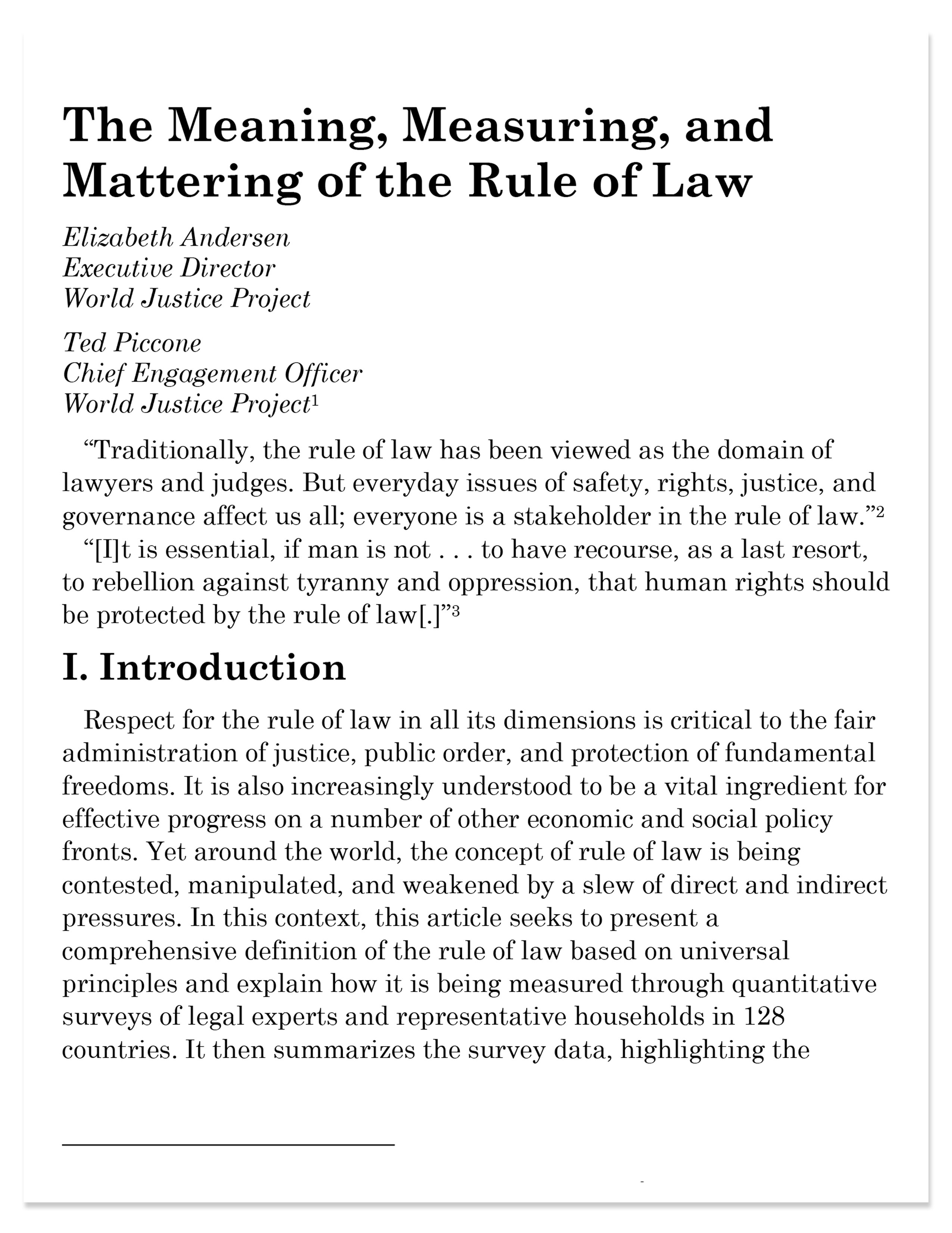 WJP Featured in Department of Justice Journal of Federal Law and